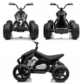 Kidzone Kids Ride On ATV, Powerful 12V Battery Powered 45W Electric Vehicle 2 Speed W/Four Wheels Suspension Design, LED