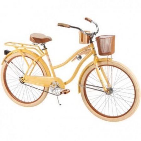 Huffy, Nel Lusso Classic Cruiser Bike with Perfect Fit Frame, Women's 26 In. Yellow