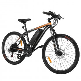 26inch 21 Speed Electric Bicycle for Adults Ebike with 36V 10.4A Removable Lithium-ion Battery Integrated Mens Electric Bike With LED Meter and Thumb Throttle