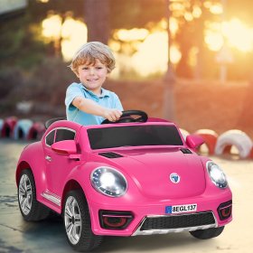 Costway Kids Electric Ride On Car Battery Powered Vehicle 3 Speed RC w/ LED Light Pink