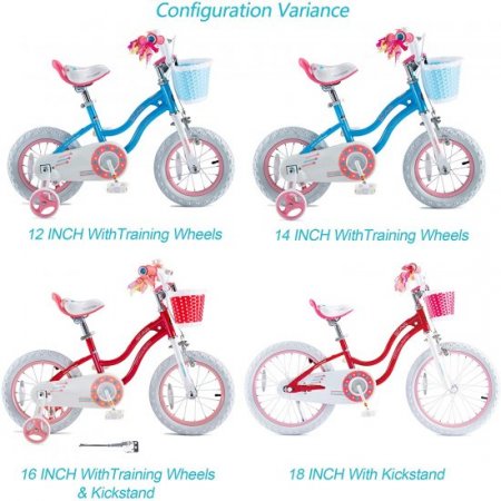 Royalbaby Girls Kids Bike Star girl 14 In. Bicycle Basket Training Wheels Blue Child's Cycle