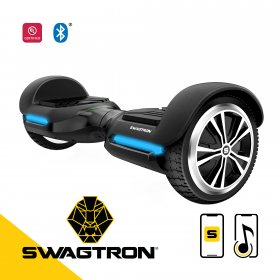 Swagtron Swag Board Vibe Hover Board with Bluetooth Speakers - Self Balancing Scooter with LED Lights