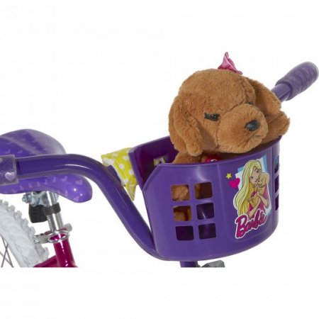 Dynacraft 16" Barbie Girls' Bike with Plush Puppy, Pink