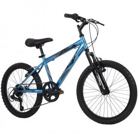 Huffy Kids Hardtail Mountain Bike for Boys, Stone Mountain 20 In. 6-Speed, Metallic Cyan