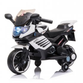 Children Electric Motorcycle, Training Wheels Single Drive Toy, 6V Battery Powered Ride On Toy, Electric Mini Bike with Music Play Function & Pedal for Kids Toddlers, Birthday Christmas Gift