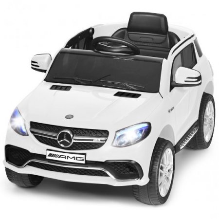 Costway White 12 V Mercedes Benz Powered Ride-On with Remote Control