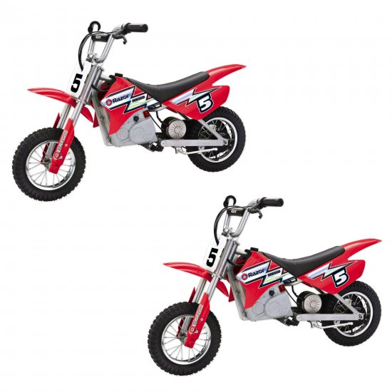 Razor MX350 Dirt Rocket Electric Motocross Motorcycle Dirt Bike, Red (2 Pack)