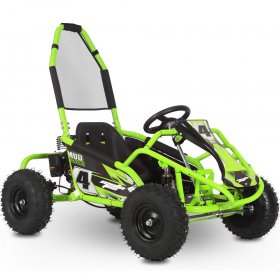 MotoTec Mud Monster Kids Gas Powered 98cc Go Kart Full Suspension, Green