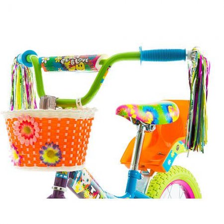 Titan Girl's Flower Power Princess 16 In. BMX Bike with Training Wheels, Doll Seat, Basket and Streamers