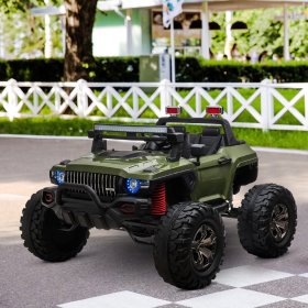 Aosom Ride On Car Off-Road Truck SUV 12 V Electric Battery Powered with Remote Control and MP3, Adjustable Speed, Green