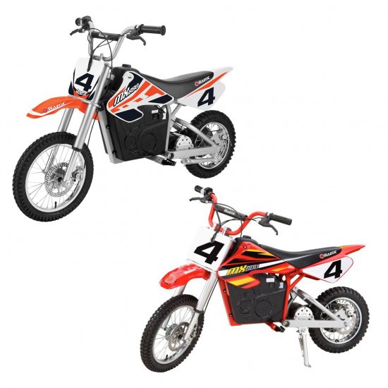 Razor Electric Dirt Rocket Kids Motorcross Motorcycle Bikes, 1 Orange & 1 Red