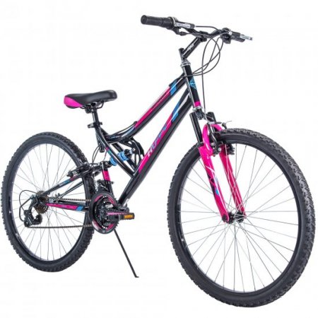 Huffy 26" Trail Runner Womens Mountain Bike, Black and Pink