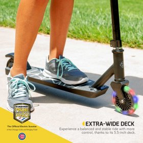 Swagtron SK3 Electric Scooter with LED Wheels & Kick-Start Boost for Kids