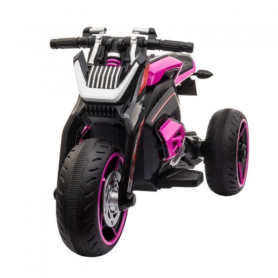 Tobbi 12V Kids Ride on Motorcycle with Horns, LED Headlight, Battery Powered Ride on Electric 3 Wheel Motorbike, Rose Red