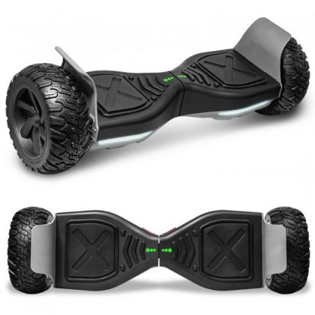 CHO 8.5" Off Road Hoverboard Two Wheels Smart Electric Self Balancing Scooter with Built in Speaker LED Light Black