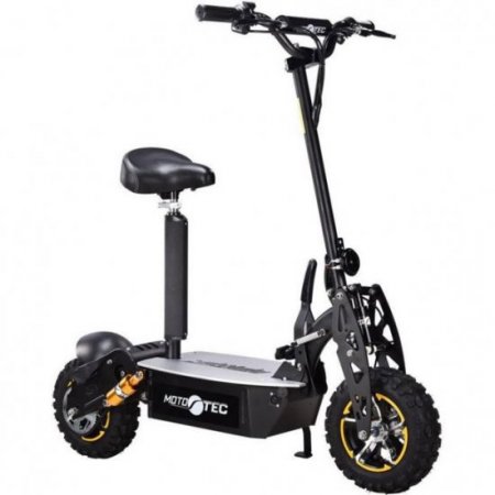 MotoTec 2000w 48v Stand Up Electric Scooter with Seat Black