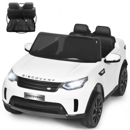 Costway White Licensed 2-Seater 12 V Land Rover Powered Ride-On