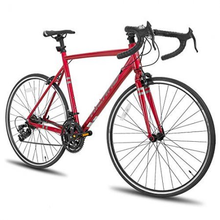 Hiland Road Bike 700c Racing Bike Aluminum City Commuter Bicycle with 21 Speeds Red 49CM