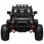 Kidzone Kids 12V 9AH Battery Powered Extra Wide Seat Ride On Truck with DIY License Plate, Off Road Big Wheels, Front Bumper, LED light, Remote Control, Bluetooth Music, 2 Speeds - Black