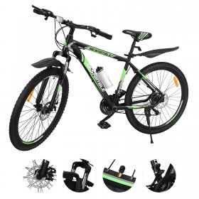 21 Speed 27.5" Riding Mountain Bike, Aluminum Frame Trail Road Bicycle-Black&Green