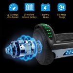 CBD Hoverboard Two-Wheel Self Balancing Scooter 6.5" with Bluetooth Speaker and LED Lights Electric Scooter for Adult Kids Gift UL 2272 Certified