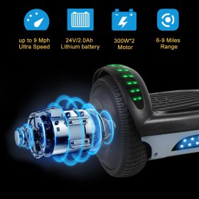 CBD Hoverboard Two-Wheel Self Balancing Scooter 6.5" with Bluetooth Speaker and LED Lights Electric Scooter for Adult Kids Gift UL 2272 Certified