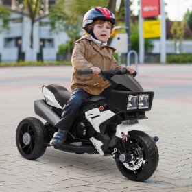 Aosom Kids Electric Pedal Motorcycle Ride-On Toy 6V Battery Powered w/ Music Horn Headlights Motorbike for Girls Boy 3-8 Years Old