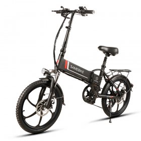 samebike 20 Inch Folding Electric Bike Power Assist Electric Bicycle E-Bike Scooter 350W Motor Conjoined Rim