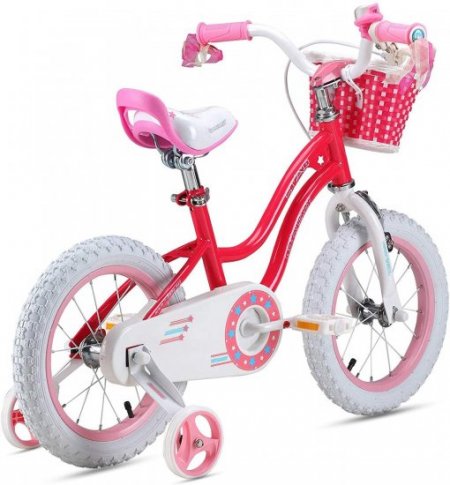 Royalbaby Girls Kids Bike Star girl 12 In. Bicycle Basket Training Wheels Pink Child's Cycle