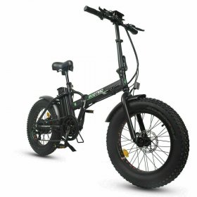 Black Folding Electric Fat Tire Bike Beach Bicycle City Ebike 20" 48V 500W