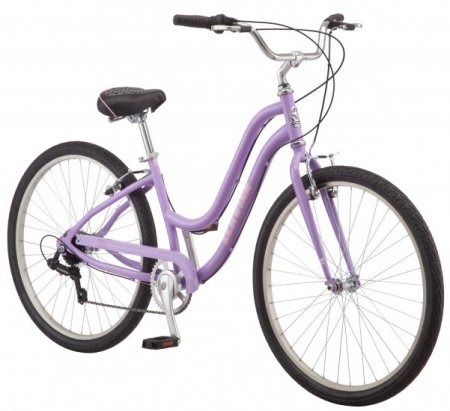 Schwinn cruiser bike, 27.5-inch wheels, 7 speeds, womens, purple