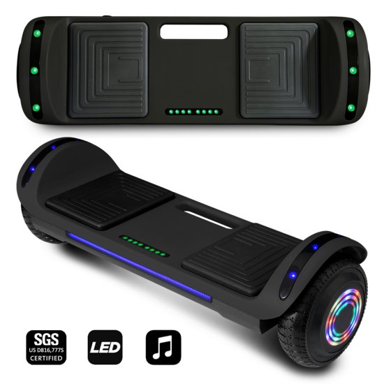 CHO Power Sports 6.5 inch Wheel Hoverboard Electric Smart Self Balancing Scooter Hoover Board with Built in Speaker LED Light