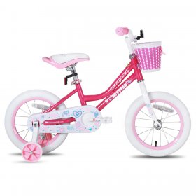 Joystar Angel 16 In. Ride On Girls Bicycle Kids Bike with Training Wheels, Pink