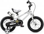 RoyalBaby Kids Bike Boys Girls Freestyle Bicycle 16 inch with Training Wheels,16 inch with Kickstand Child's Bike White