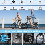 20'' Folding Electric Bike 350W Electric Mountain Bike Commuter Bicycle for Adults, 20Mph Hybrid Ebike Throttle & Pedal Assist Moped City Commuter Bicycle 7 Speed