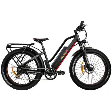 Addmotor 750W 48V 12.8Ah 23MPH 26" Step-Thru Electric Mountain Bicycles, Adults Commuting Bikes, Black