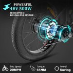 26" 4.0 Fat Tire Electric Bike, 500W Adults E Bike, 48V 12.5Ah Removable Li-Ion Battery,Professional 7-Speed, Electric Mountain Bicycle/Beach Bike/Snow Bike