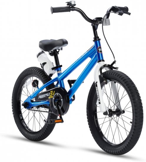 Royalbaby Freestyle Kids Bike 18 In. Girls and Boys Kids Bicycle Blue with Kickstand