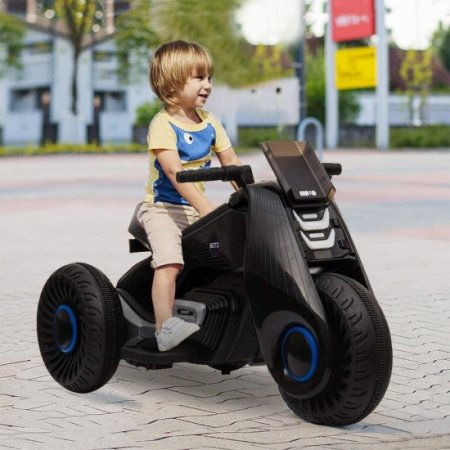 enyopro Children Electric Motorcycle, 3 Wheels Double Drive Toy, 6V Battery Powered Ride On Toy, Electric Mini Bike with Music Play Function and Pedal Switch for Kids Toddlers, Birthday Christmas Gift