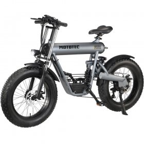 MotoTec Roadster 48v 500w Lithium Electric Fat Tire Mountain Electric Bicycle