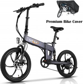 VIVI Upgraded 350W Folding Electric Bike with Premium Bike Cover, Adult Mountain E-bikes Bicycle, 36V/10.4Ah Large Capacity Battery, MAX 20MPH, 3 Working Modes Electric Bike, 6 Speed Gears for Men
