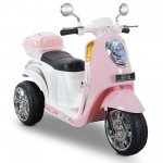 Kidzone Ride On Scooter 6V Toy Battery Powered Electric 3 Wheel Power Bicycle With Music, Horn, Headlight, Light Pink