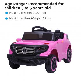 Kids Ride on Toys, Electric Ride on Car with Parental Remote Control, 3 Years Old Boy Girls, Pink