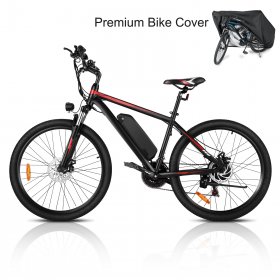 Vivi 26" 350W Electric Mountain Bike Adult Bike,Electric Bicycle with Removable 10.4Ah Lithium Ion Battery,Bike Cover,Professional 21 Speed E Bike for Adults