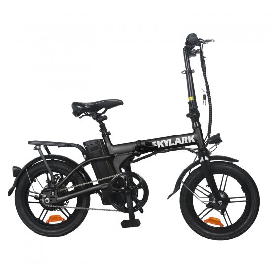 NAKTO Skylark Folding Electric Bicycle With 250W Brushless Motor, 16\" Size, 36V 10Ah lithium Battery, Black