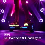 Fluxx FX3 Hoverboard Self Balancing Scooter with 6.5 inch Wheels and LED Headlights, UL2272 Certified, 25.2V 2.6Ah Big Capacity Lithium-Ion Battery up to 3.1miles, Dual 200W Motor up to 6.2Mph - Black