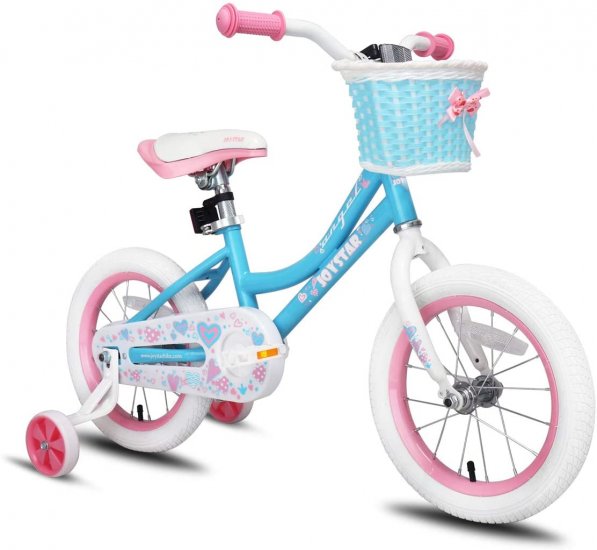 JOYSTAR Angel Girls Bike 16 Inch Kids Bike with Training Wheels for 2-9 Years Old, Toddler Bicycle, Blue