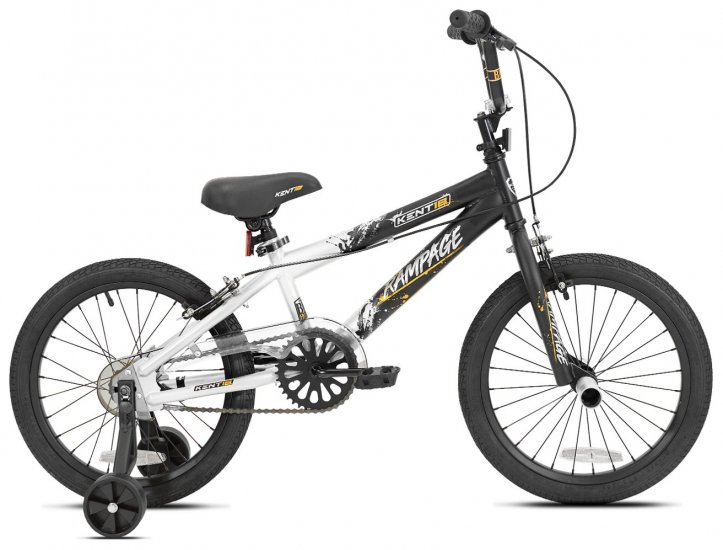 Kent 18\" Rampage Boy\'s Bike, White,Gold