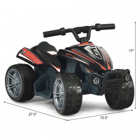 Costway 6V Kids 4-Wheeler ATV Quad Battery Powered Electric Ride On Car Toy, Black