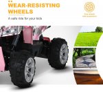 Uenjoy 24V Kids ATV 4 Wheeler Ride On Quad Battery Powered Electric ATV 4-Wheel Suspension, 2 Speeds, LED Lights, Music